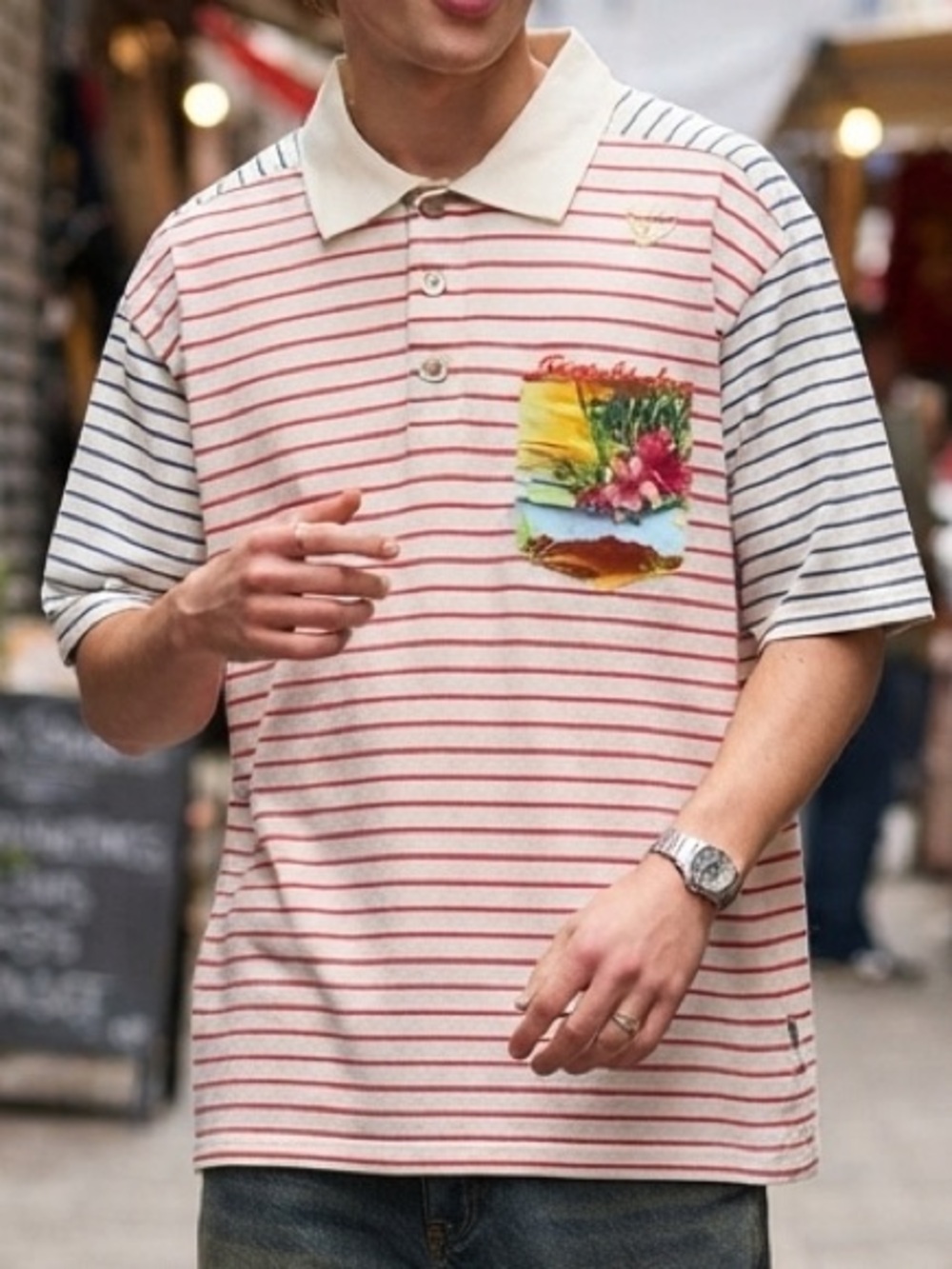 Sabit NYC Tanoshinde Deadstock Striped Polo New With Tag XL